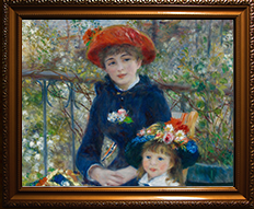 美術館絵画ルノワールの「二人の姉妹」Tシャツ