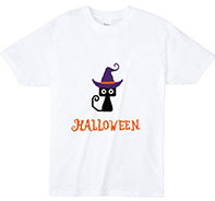 人気のハロウィン黒猫Tシャツ