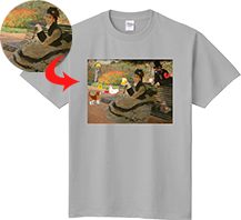 美術館絵画クロード・モネ「庭のベンチのカミーユ・モネ」Tシャツ